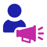 Campaigns icon: a person with a megaphone