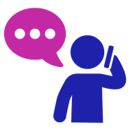 Helpline icon: a person talking on a mobile phone