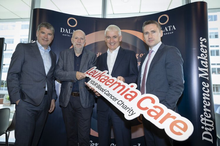 An image of senior leaders from Dalata hotel group and Colin Dyer, CEO of Leukaemia Care