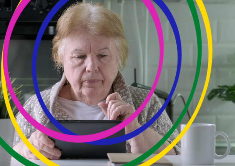 An image representing someone scrolling through our online facebook communities