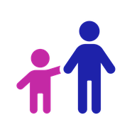 Parent, guardian or carer icon: an adult holds hands with a child