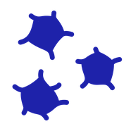 Platelets icon: small, spiky cell fragments